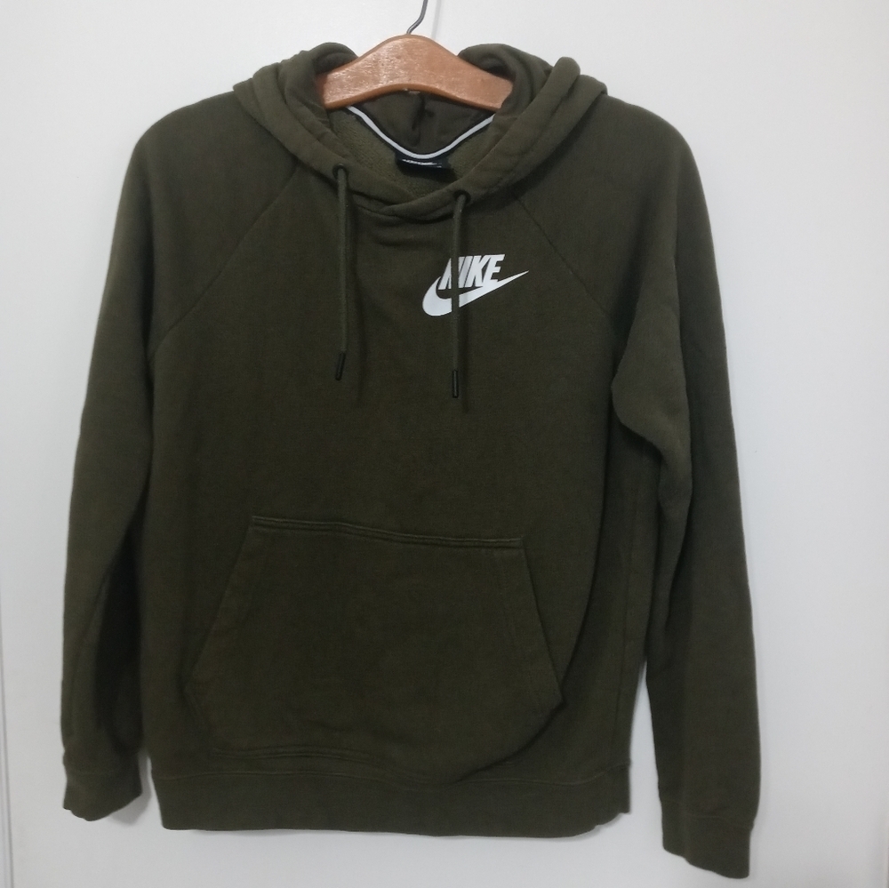 Nike Army Green Long sleeve pullover Hoodie Sweatshirt w pocket.XS